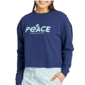 Women’s Life is Good daisy Peace thermal shirt sleep collection size M